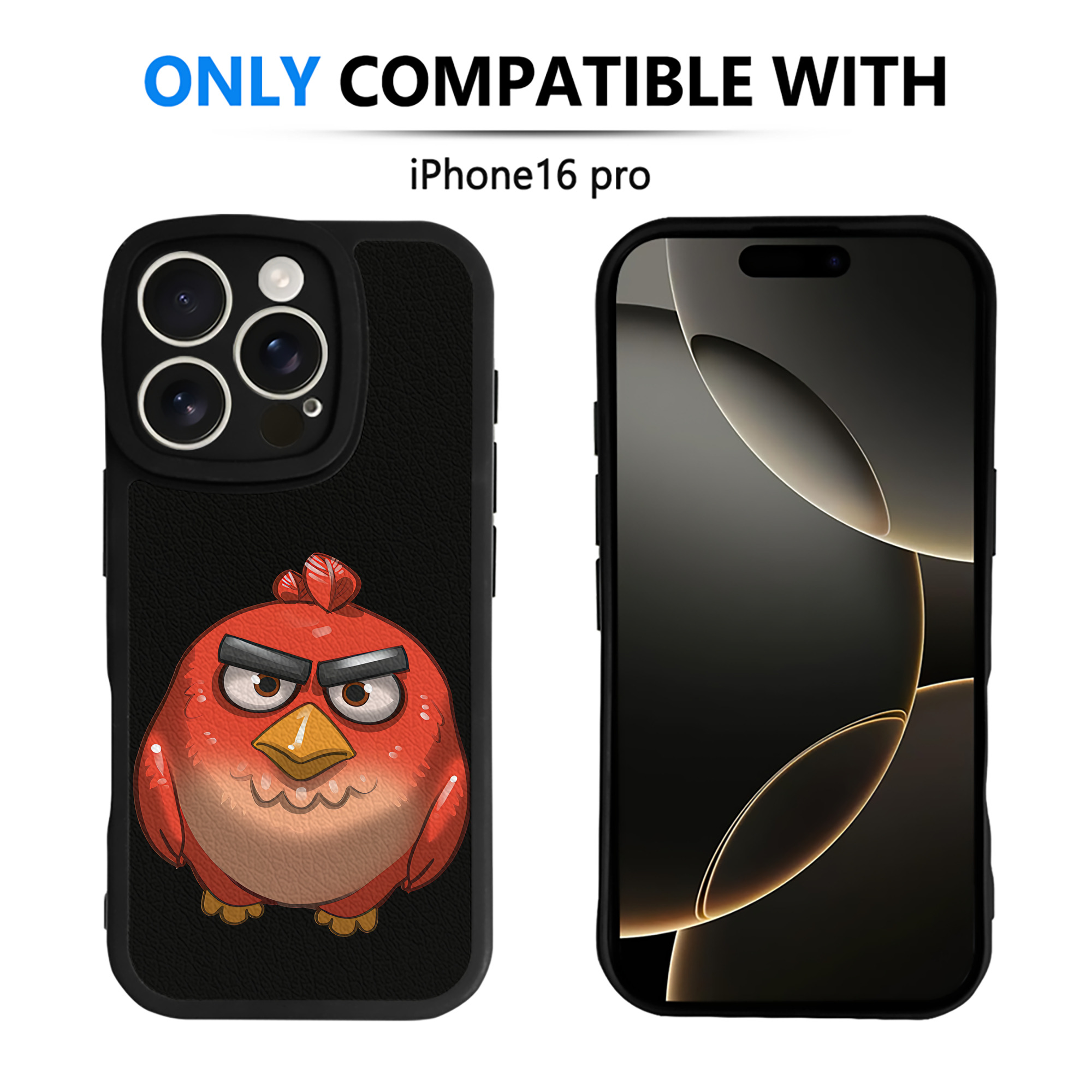 （画像用） Angry Birds アングリーバード 【iPhone 16シリーズ対応】シリコンスマホケース（レザー調） 材質：シリコン